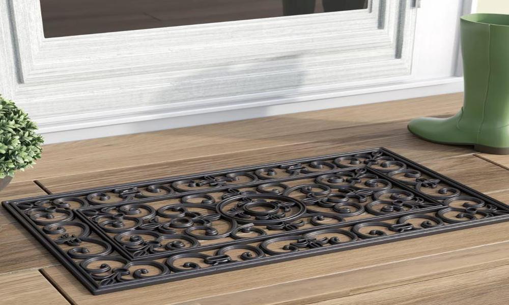 What are the benefits of using rubber doormats for interior design